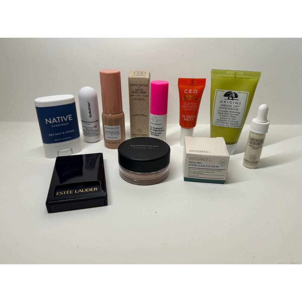 Skincare Makeup Lot Drunk Elephant Sunday Riley Glow Recipe Biossance Minis NEW